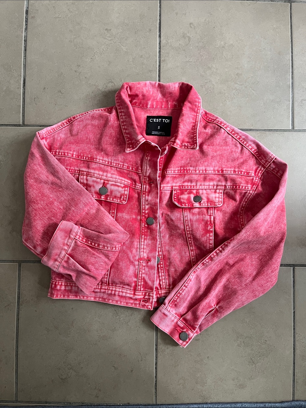 C'EST TOI Pink Denim Jean Jacket